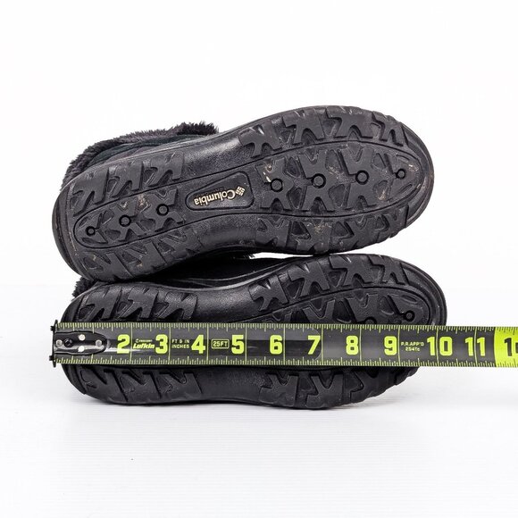 Columbia Women Ice Maiden Black Suede Fabric Warm Winter Mid Boots sz 8 - Picture 6 of 8